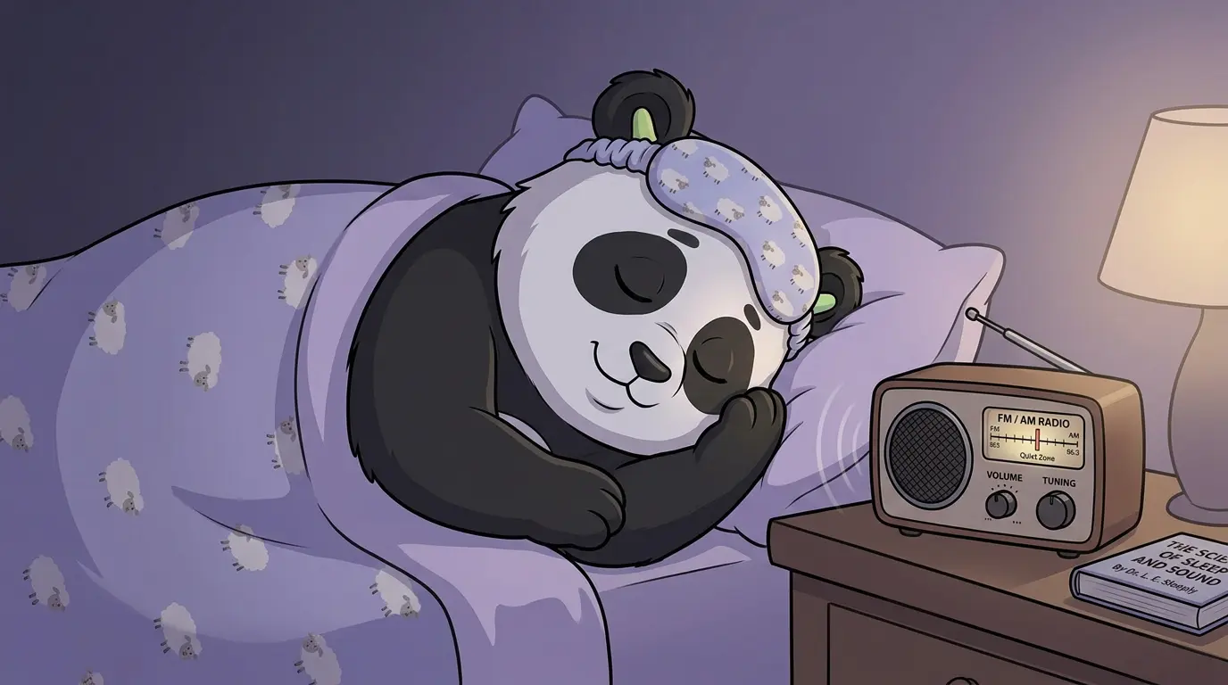 Illustration of a calm nighttime soundscape for better sleep