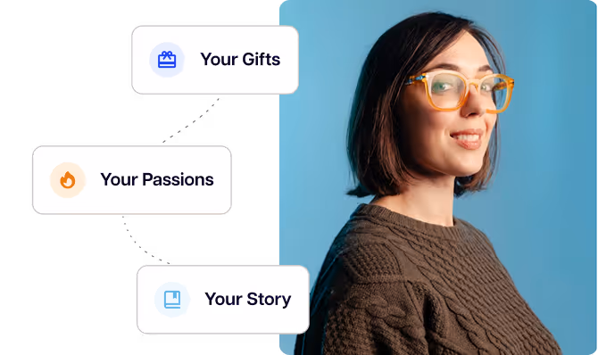 A woman wearing glasses and a brown sweater.