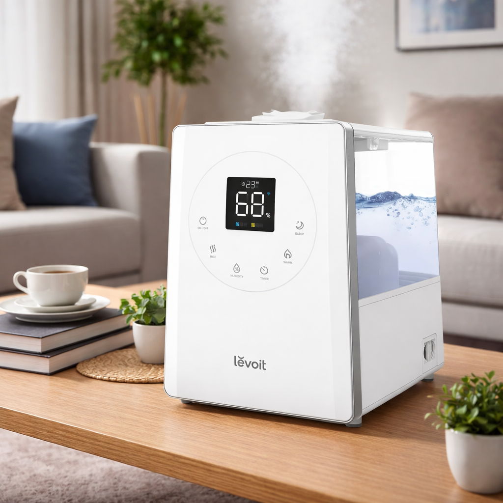 Dreo Smart Fan on desk in bedroom