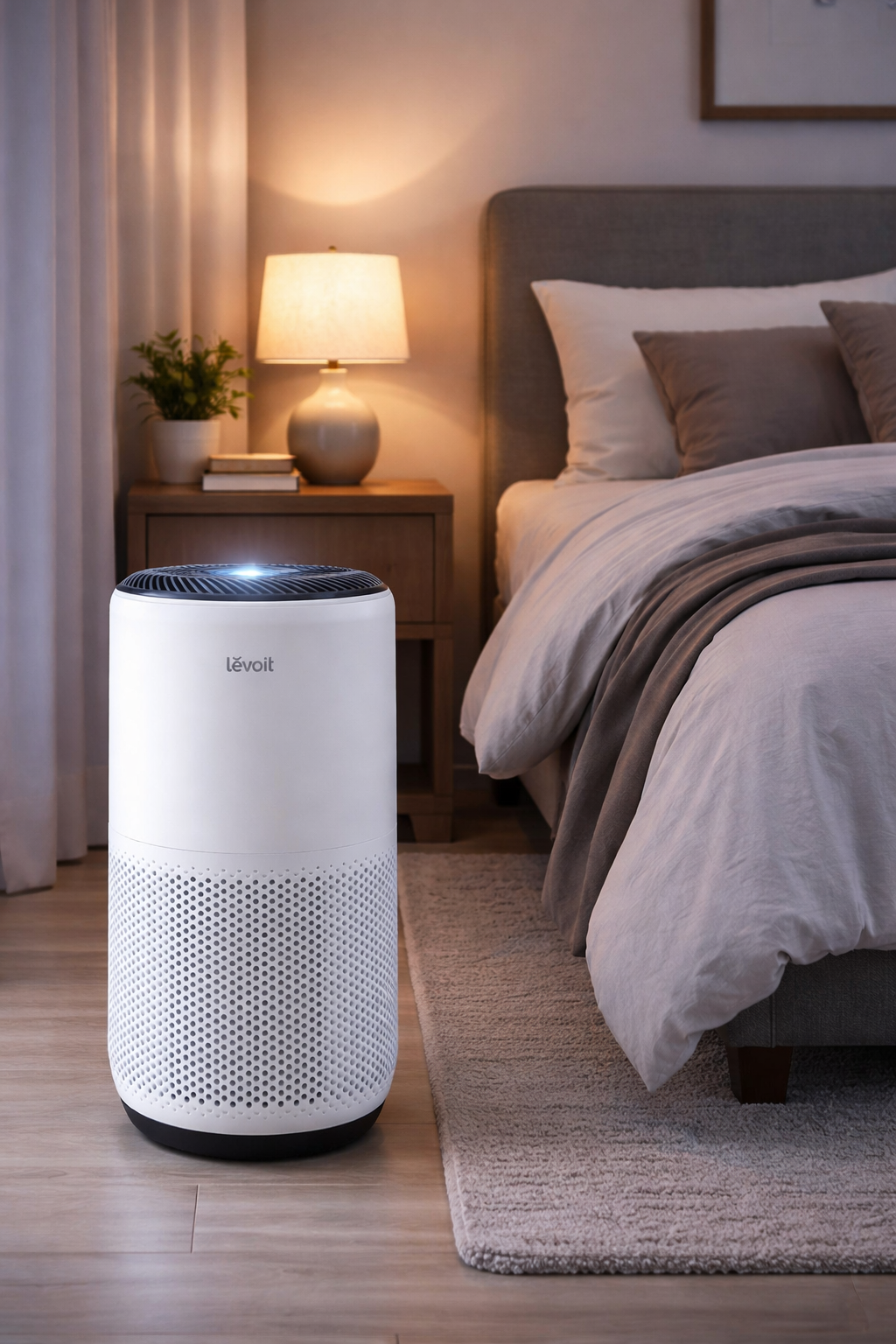 Dreo Smart Fan on desk in bedroom