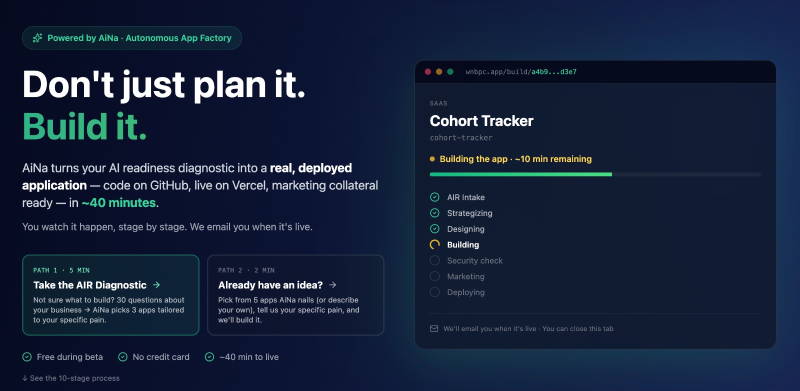 DOT IT framework — the AiNa app factory