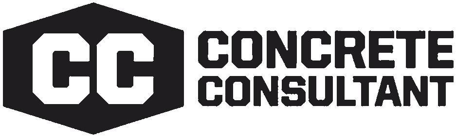 Concrete Consultant logo with stylized CC letters inside a hexagon.