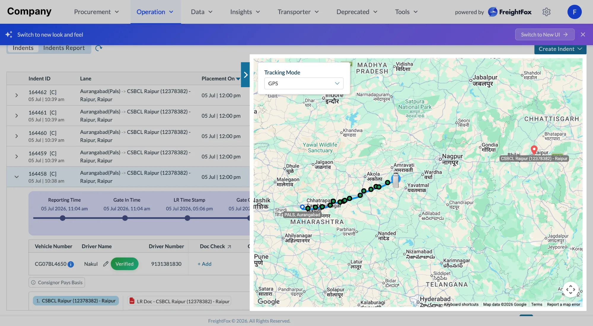 Track Dashboard