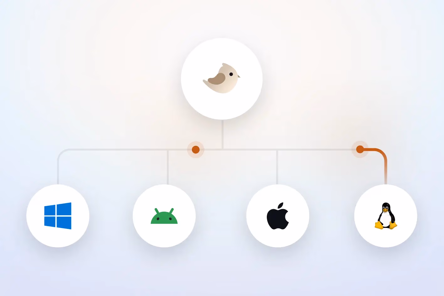 Shorebird deployment workflow showing Flutter apps running across Windows, Android, iOS, and Linux platforms