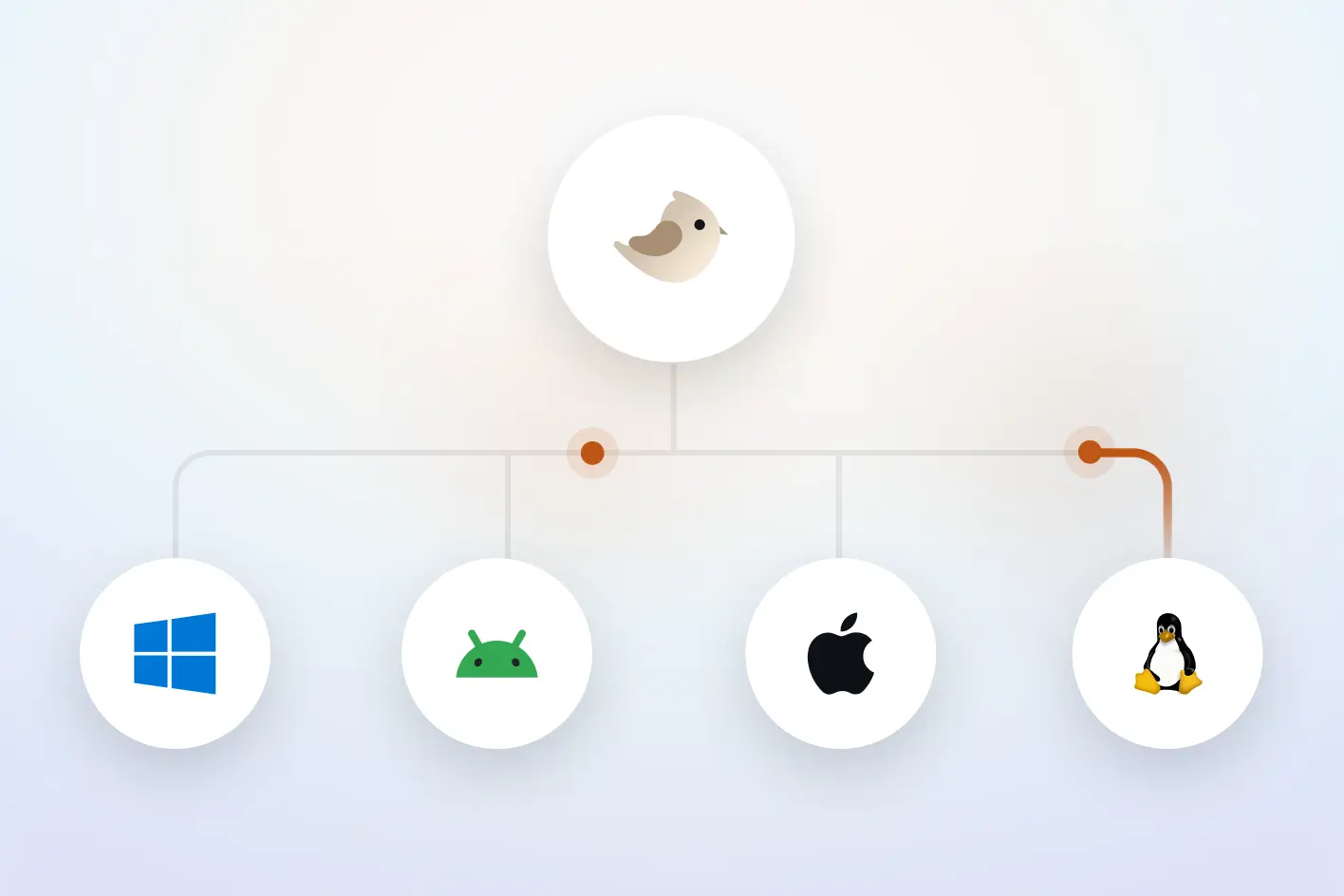 Shorebird deployment workflow showing Flutter apps running across Windows, Android, iOS, and Linux platforms