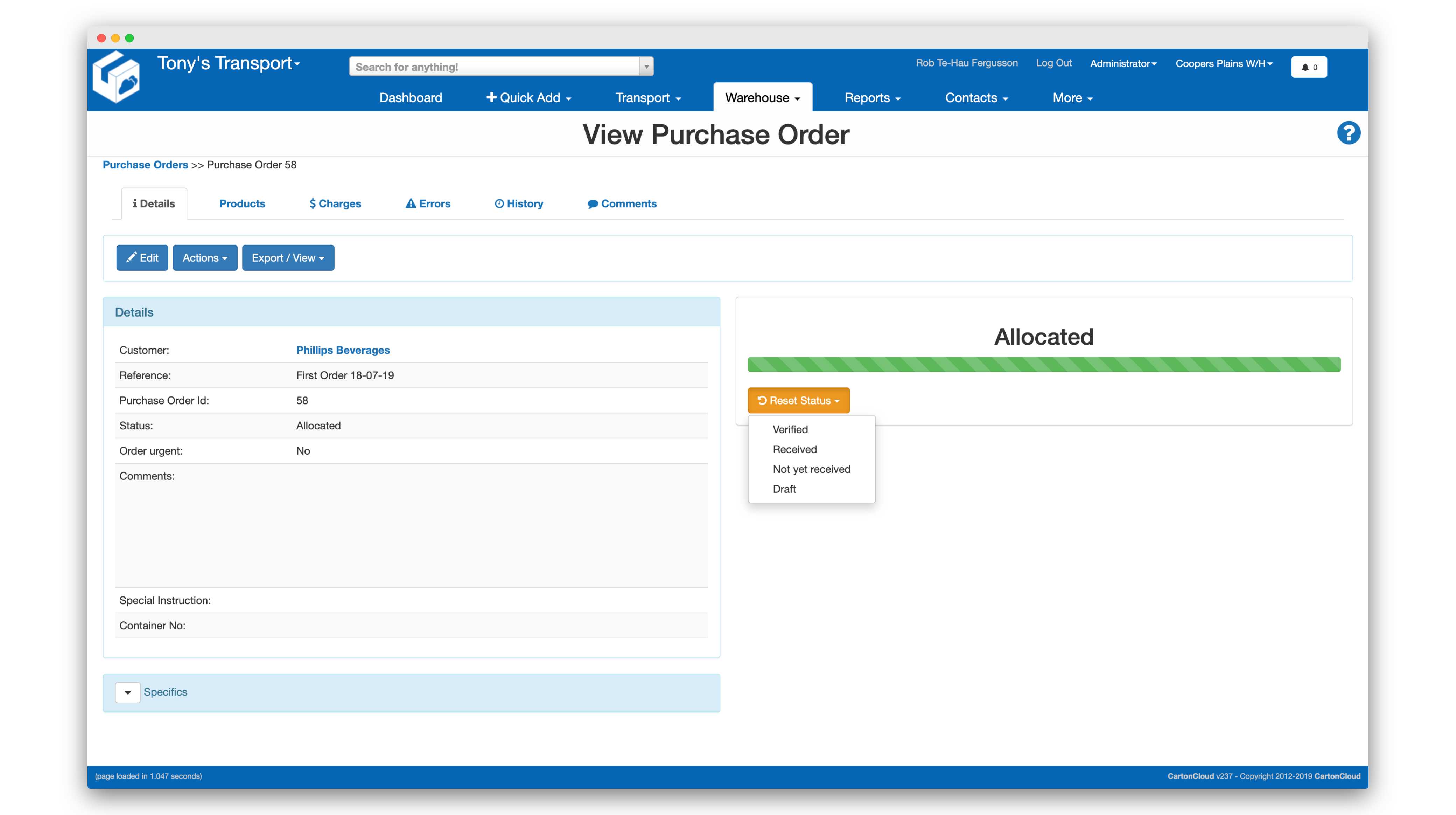 What is Reverting a Status?