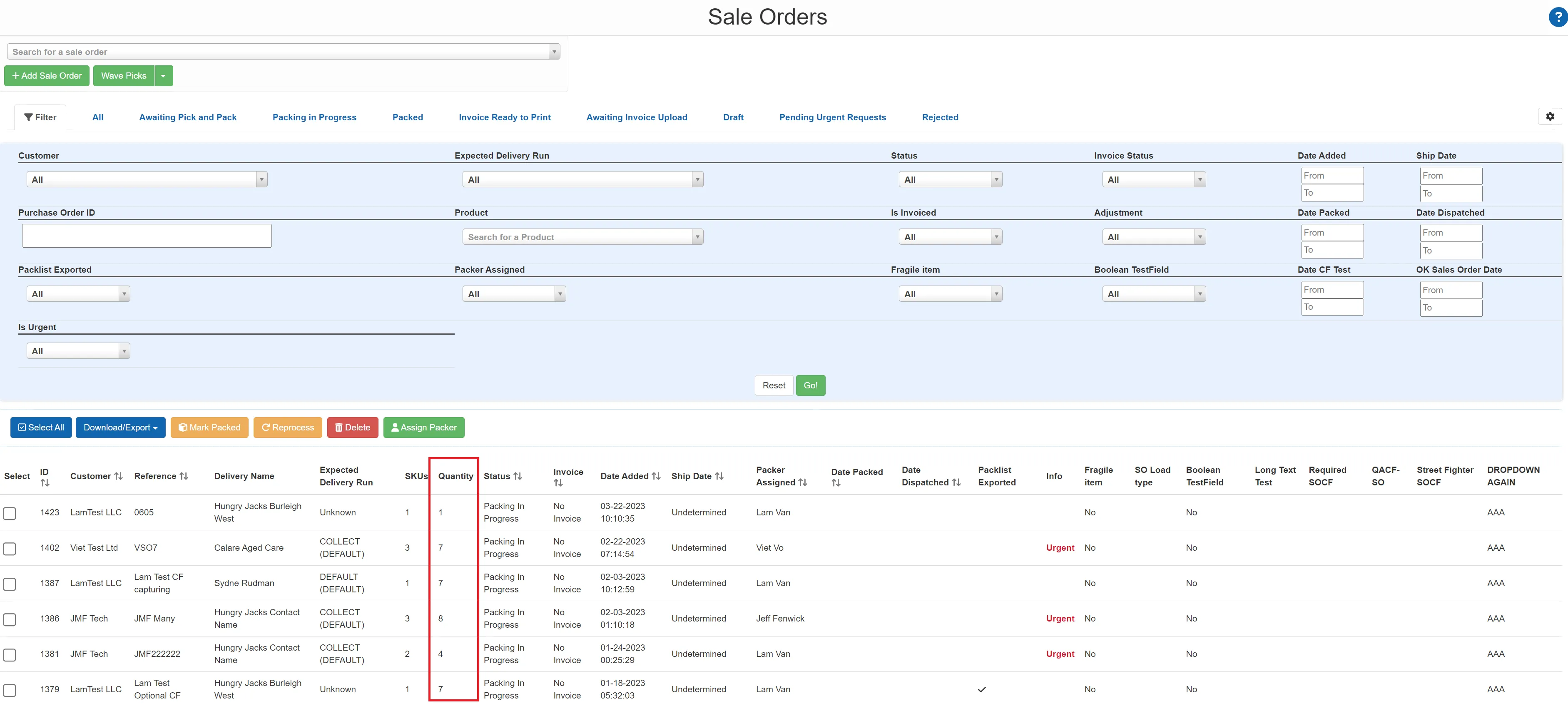 SO SKU quantity column update May 2023