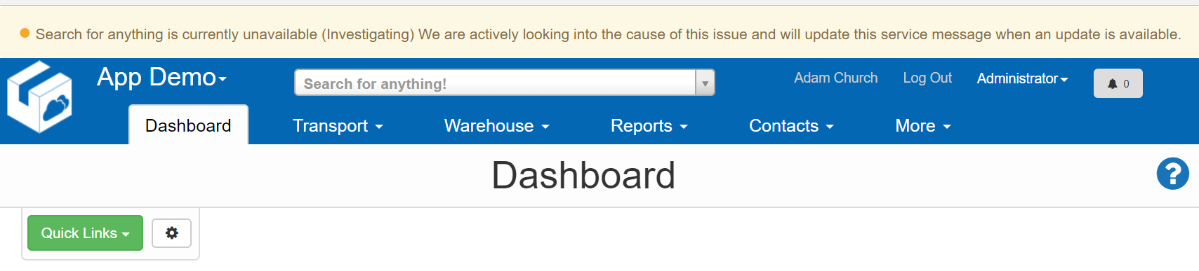 disruption notification