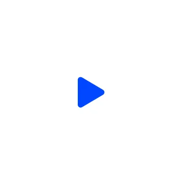 Blue play button icon in the center of a white circle.