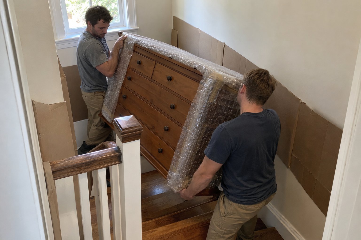 Moving A Dresser Through A Tight Stairwell