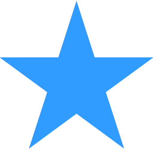 Estrella azul de cinco puntas.