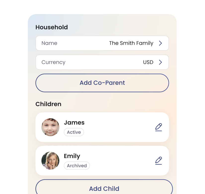 Household section of the everyweek application