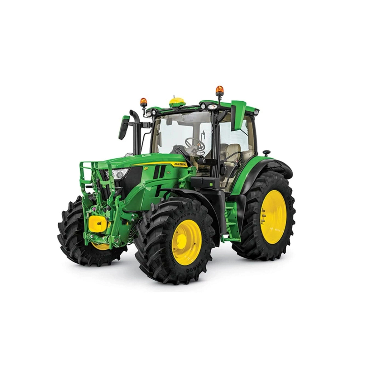 Studio image with a front left view of a 6R 140 Utility Tractor