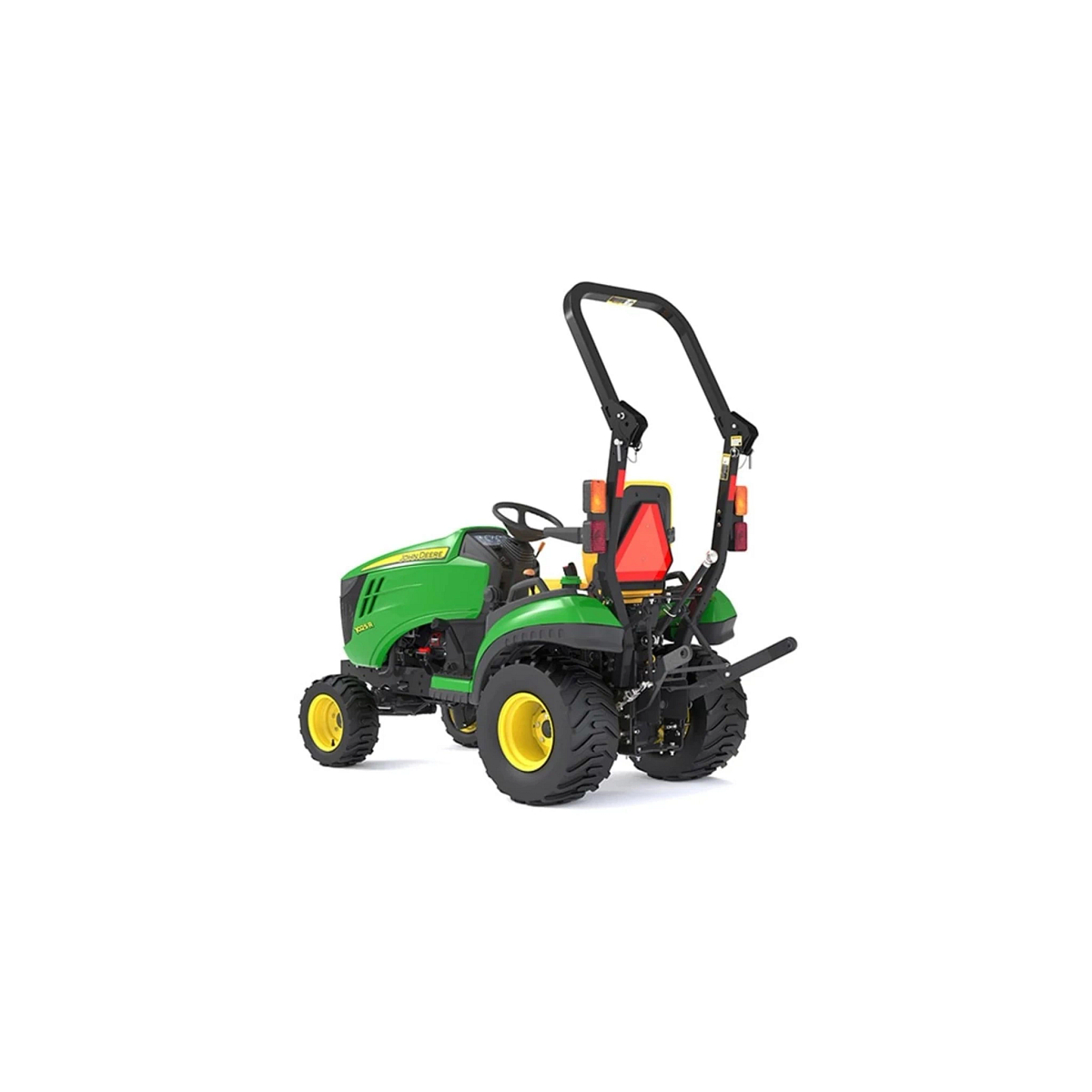 Studio image with a rear left view of 1025R Tractor Sub-Compact Tractors