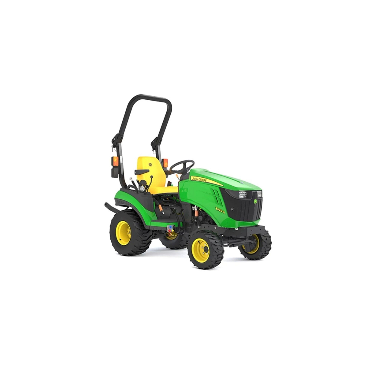 Studio image with a front right view of 1025R Tractor Sub-Compact Tractors