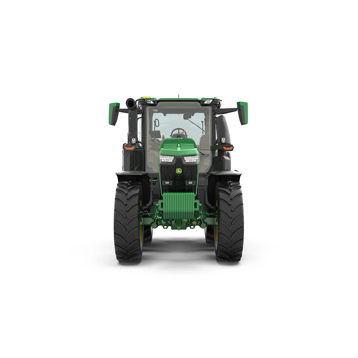 Front studio graphic of a 6R 230 tractor on white background.