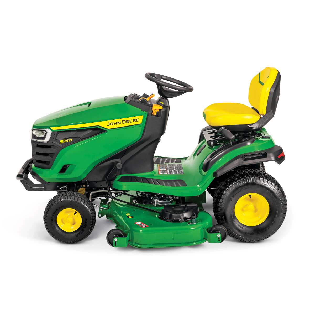 Studio front left view of an S240 Lawn Tractor