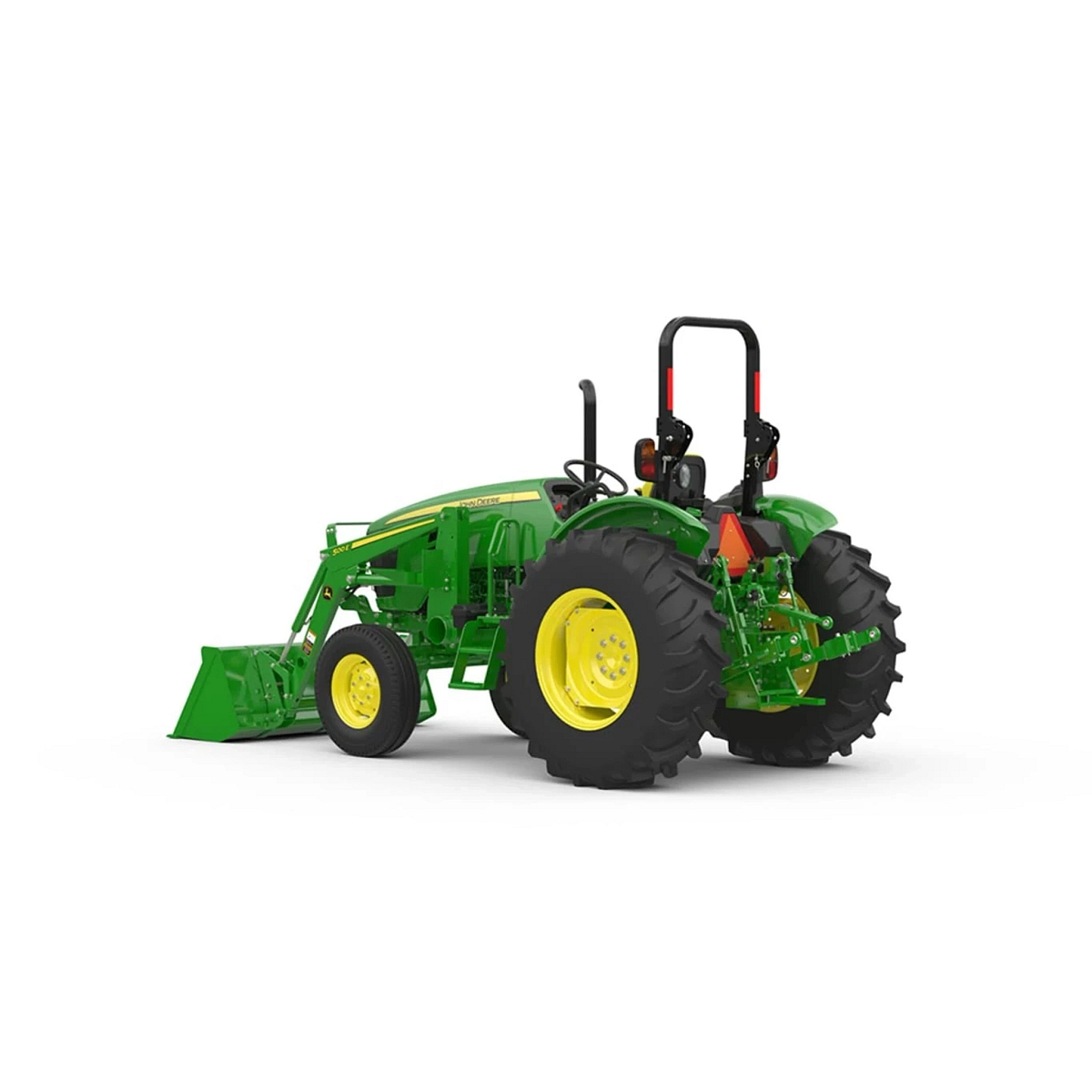 Studio image with a rear left view of a 500E Utility Loader