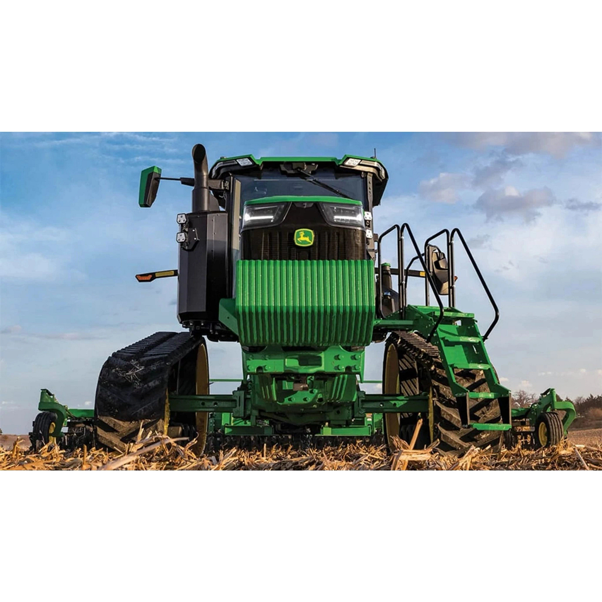 8RT 310 Two-Track Tractor in a harvested corn field