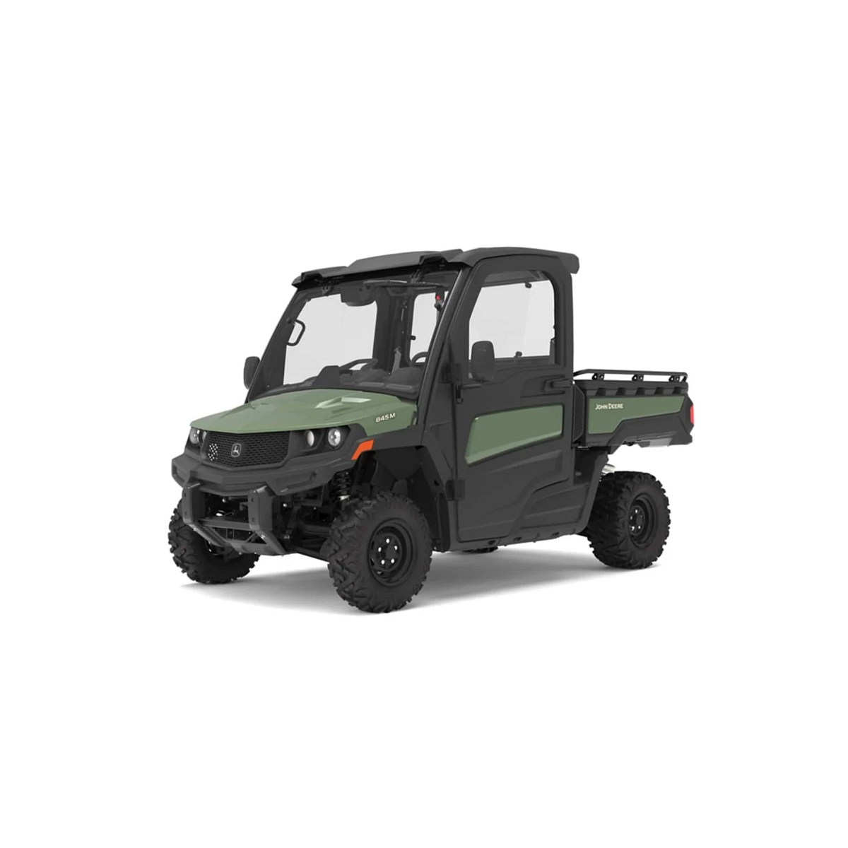 Front left studio view of XUV 845M HVAC in olive