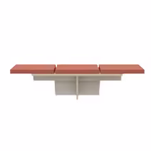 Banc public rouge pour gare ou hall