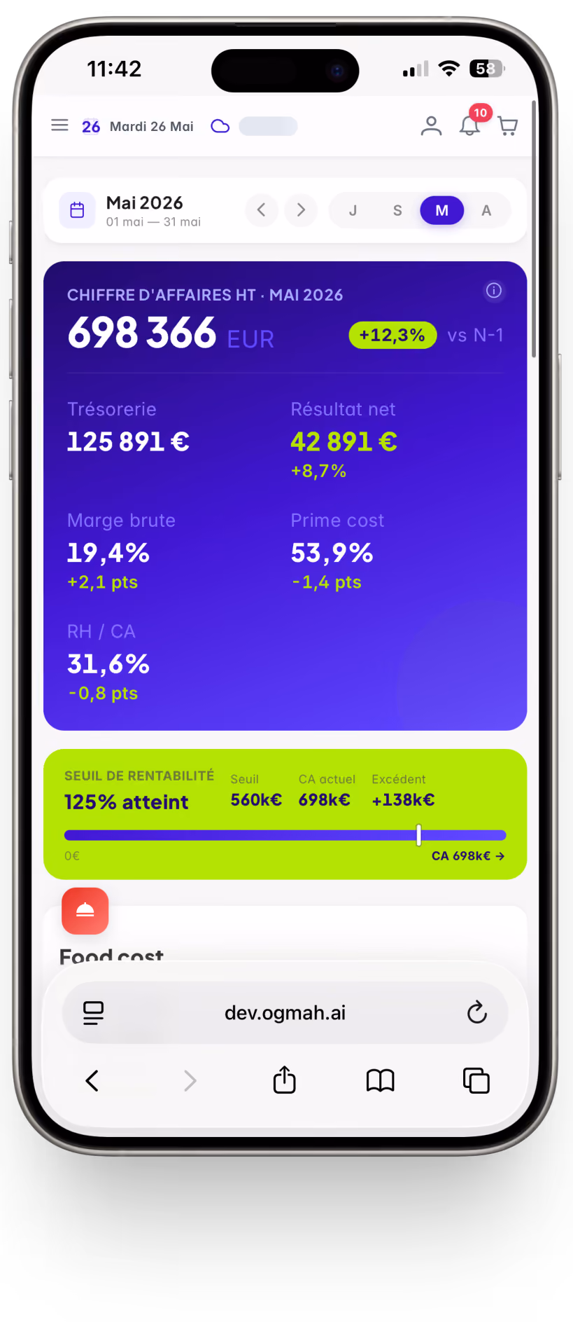 Screenshot de l'application mobile - ogmah