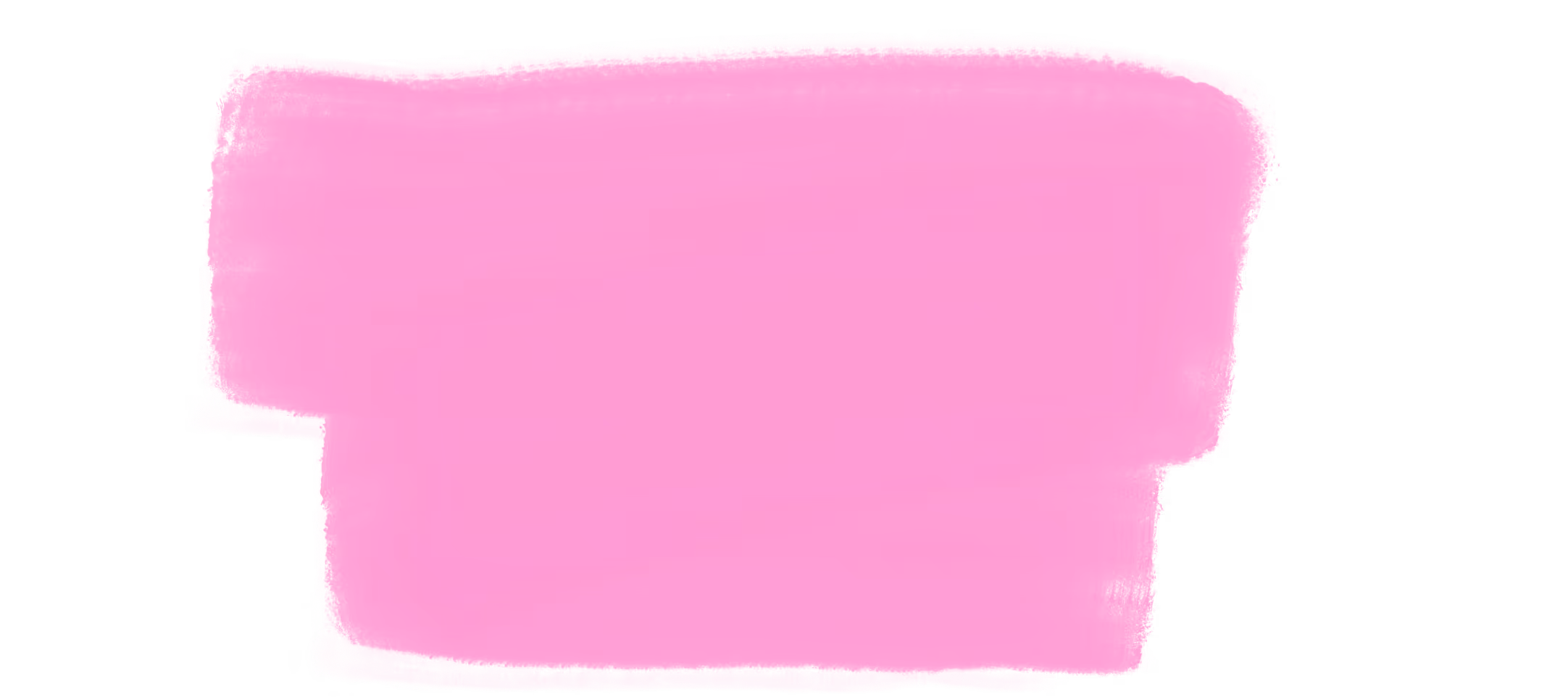 Bright pink highlighter stroke with rough edges on a transparent background.
