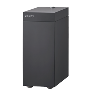 Black Coway P-2211N water purifier with a minimalist design.