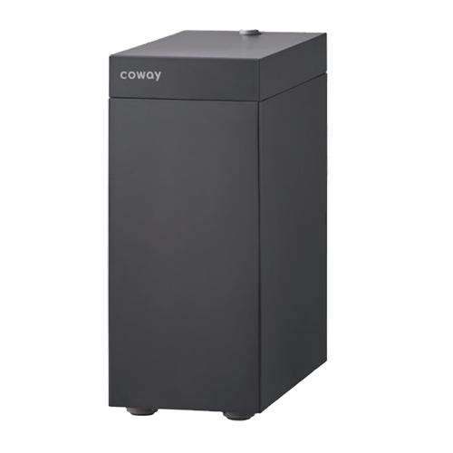 Black Coway P-2211N water purifier with a minimalist design.