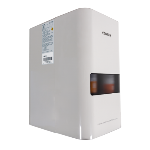 Coway P-160AL water purifier with a small dark transparent window on the front and product label on the side.