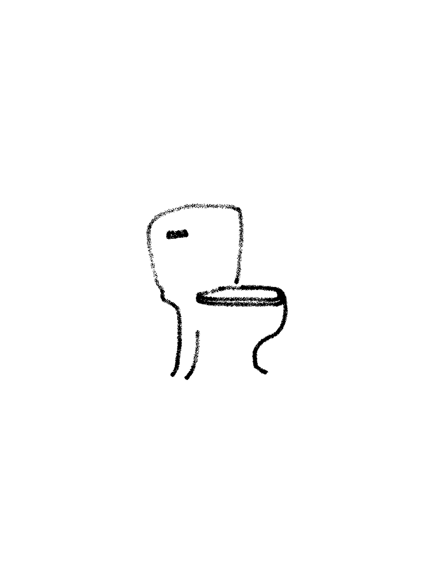 A minimal drawing of a toilet.