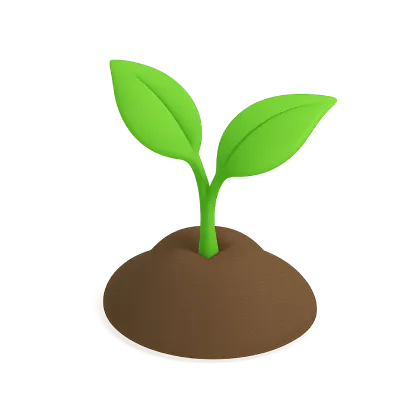 A small green plant sprouting from brown soil.