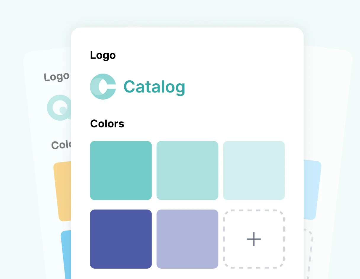 Logo design for a catalog with color options