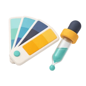 Color palette and dropper for design projects.