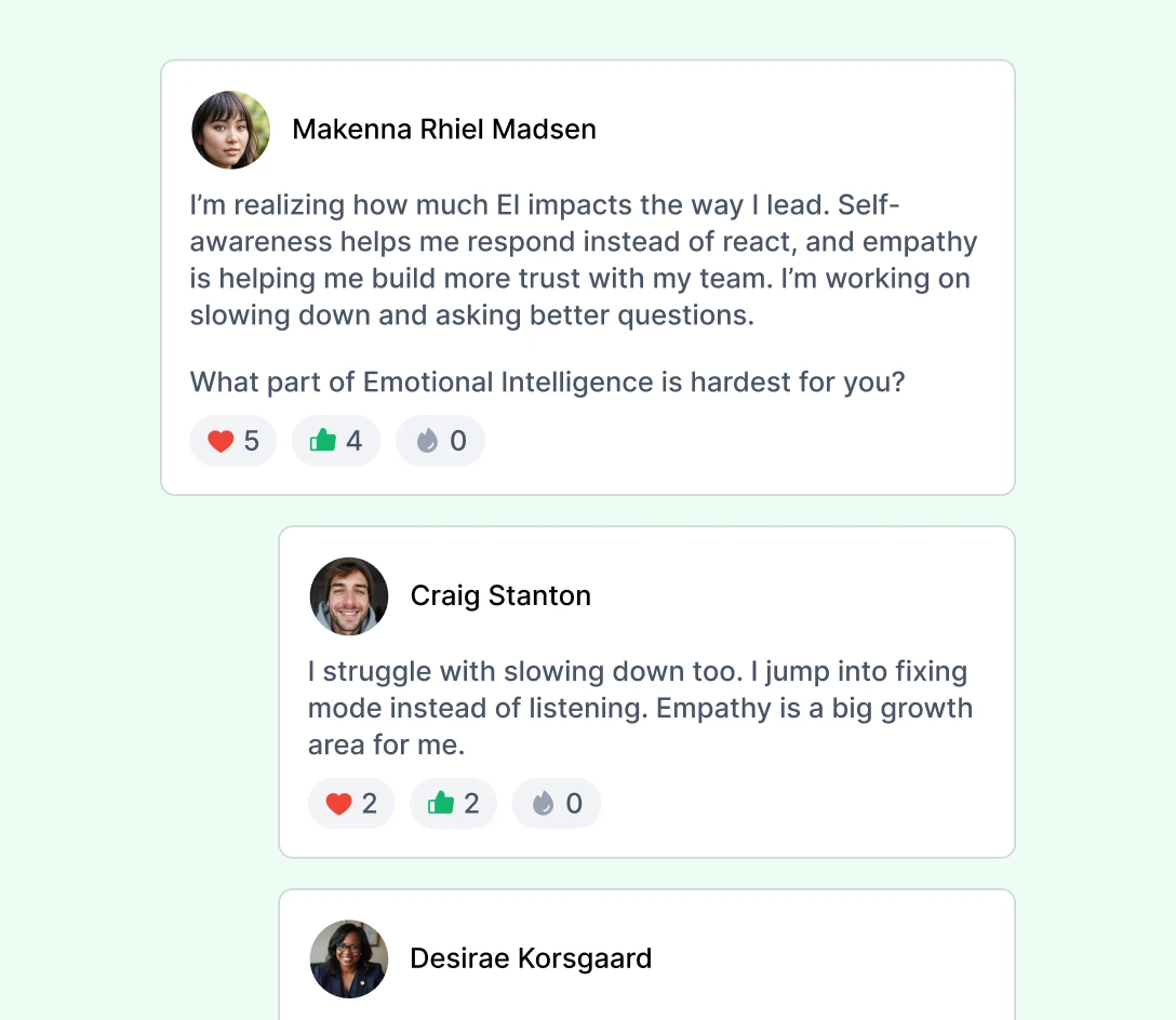 Team members discussing emotional intelligence and its effect on collaboration.