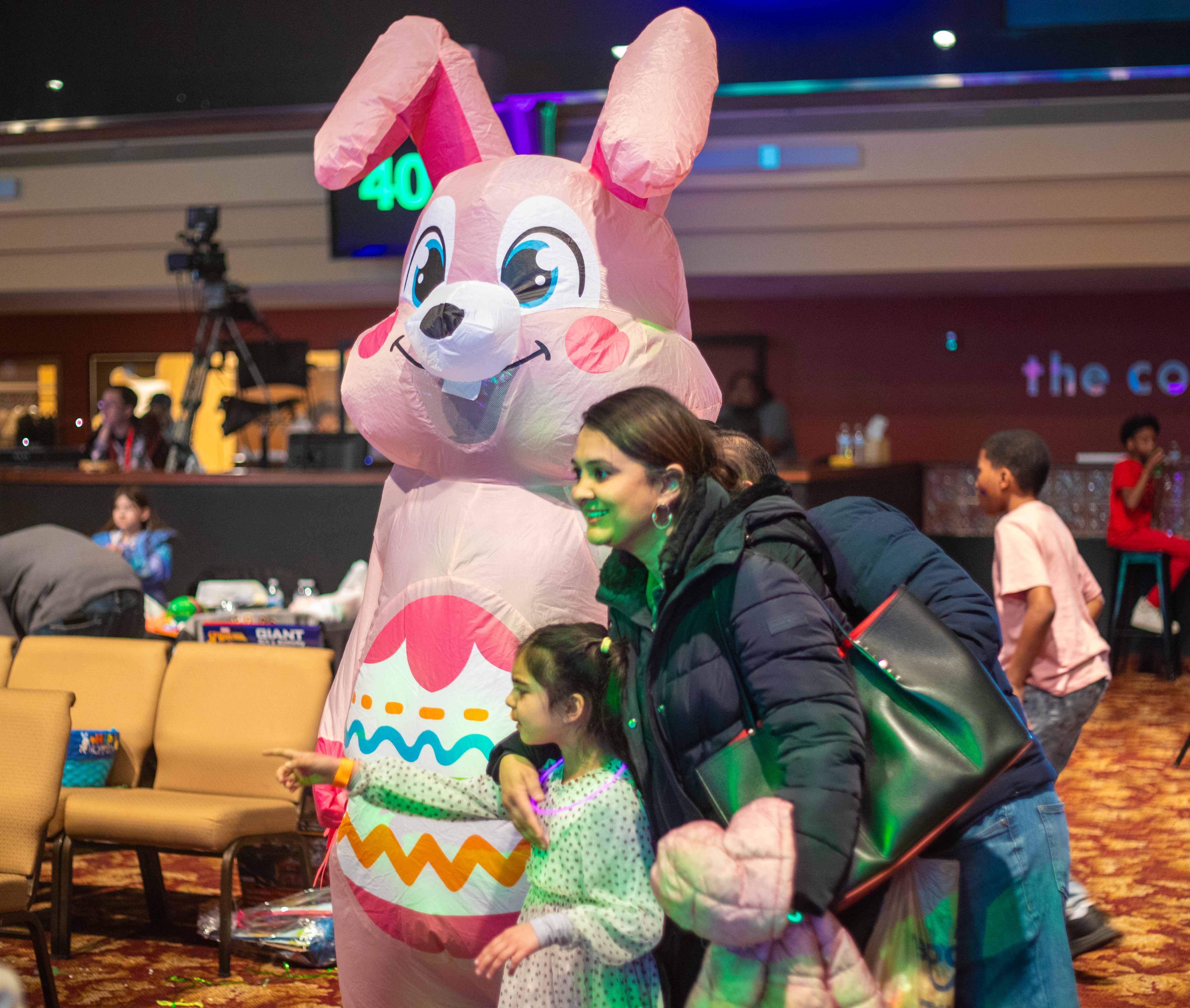 A family with the Easter Bunny