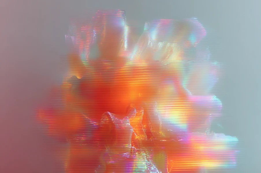 Abstract glowing particles with vibrant colors.