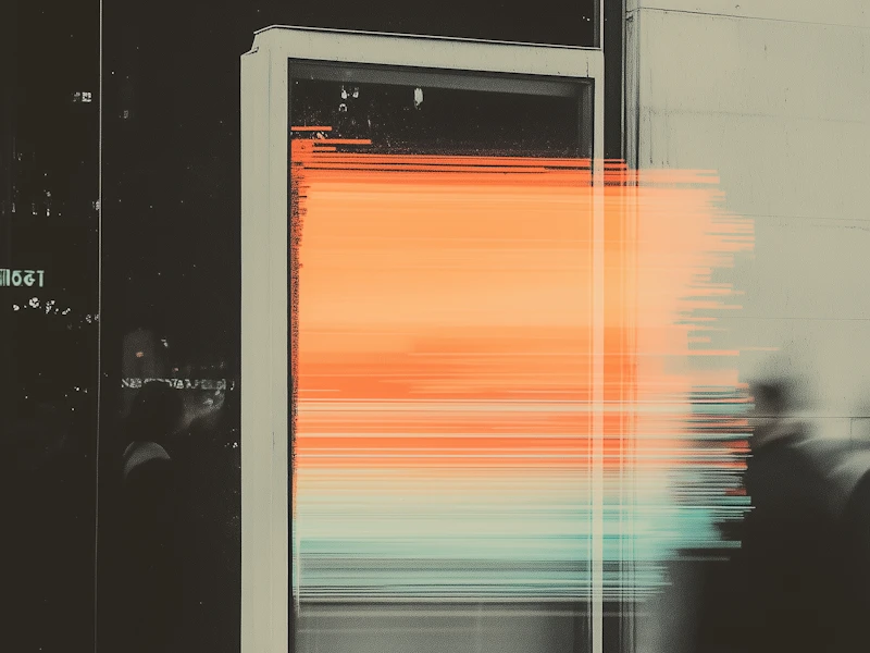 Urban abstract scene with horizontal light streaks.