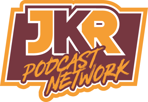 JKR Podcast Network logo with bold letters JKR and handwritten style Podcast Network text.