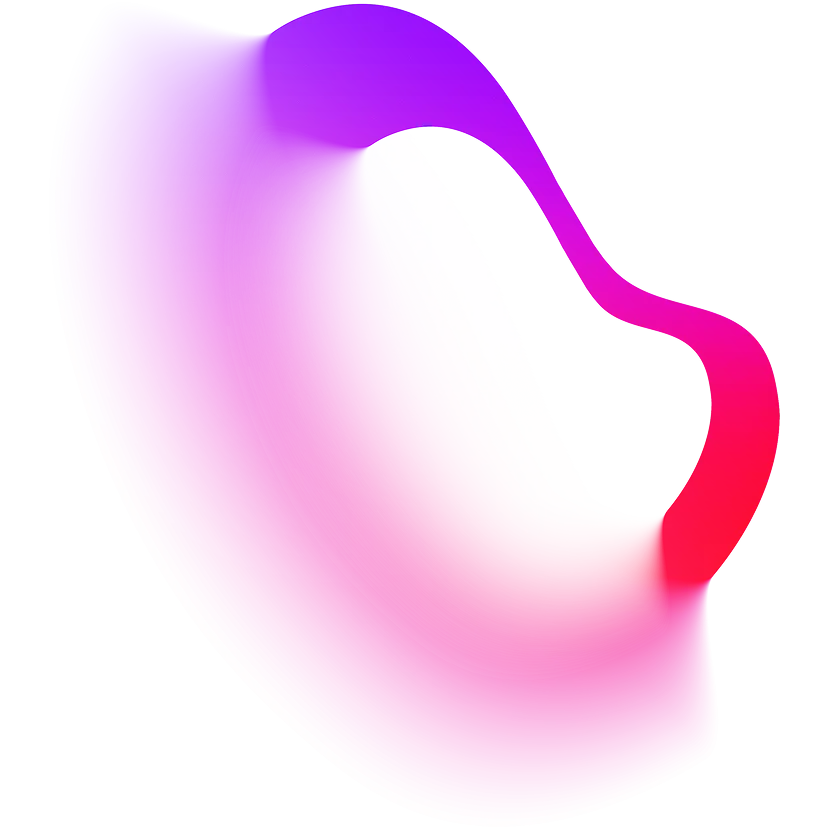 Abstract amorphous blob with a vibrant gradient blend of purple, pink, and red hues on a transparent background.