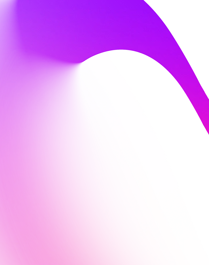 Abstract curved ribbon with gradient colors transitioning from red to pink to purple on a transparent background.