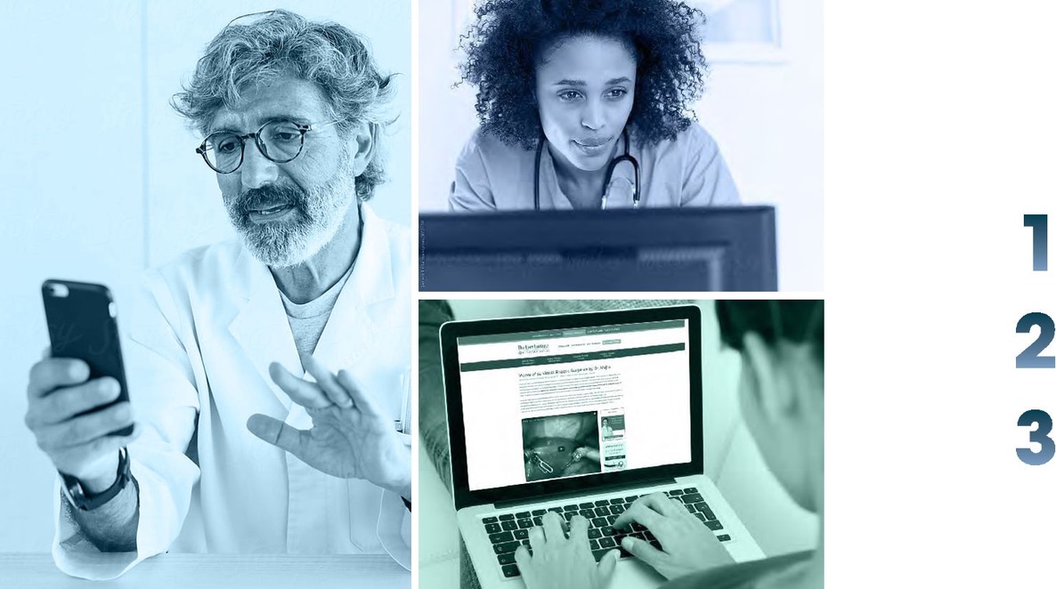 Care professionals working with digital tools