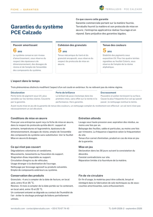 Aperçu de la fiche Garanties