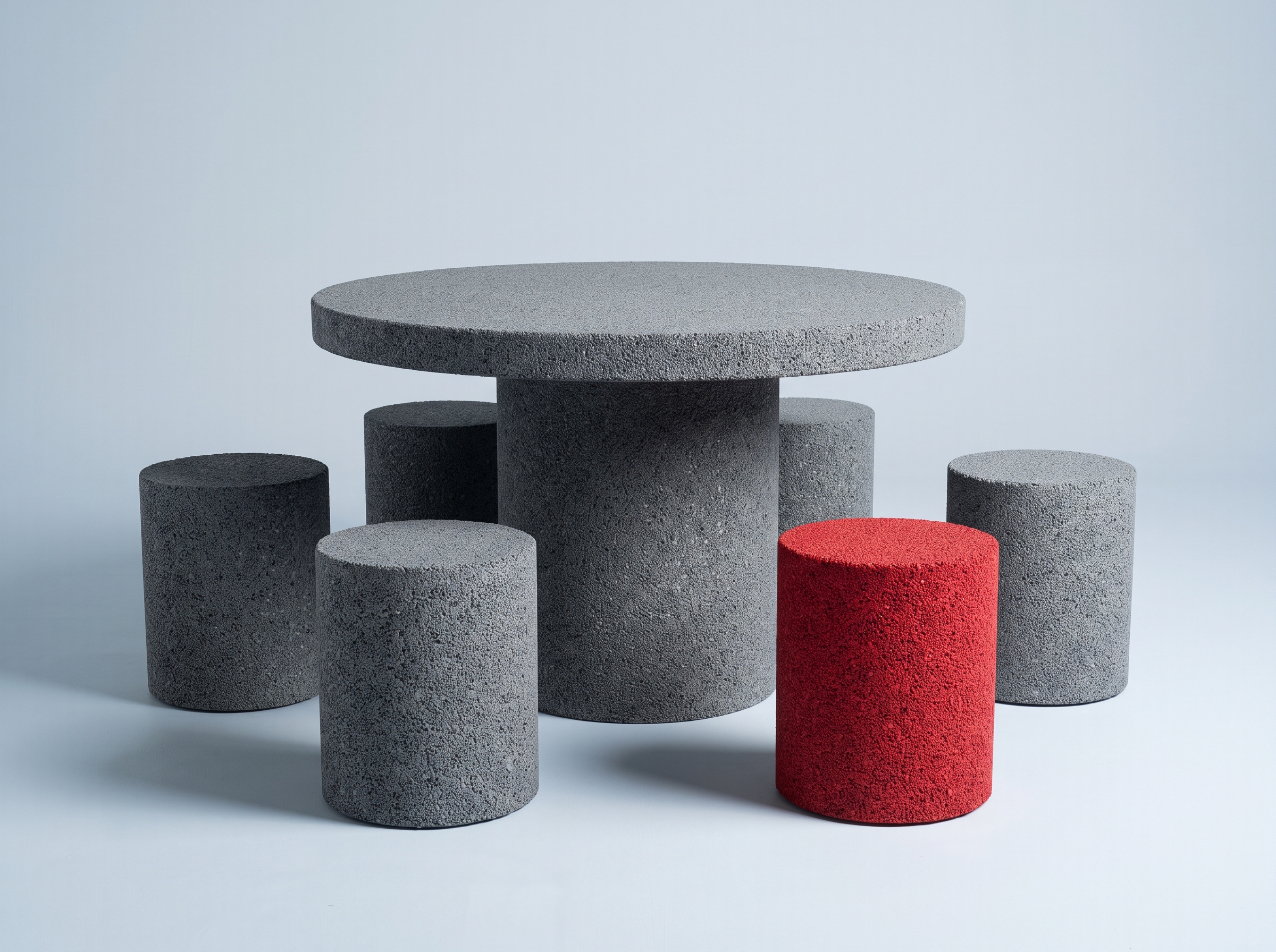 Table ronde EPDM avec assises cylindriques EPDM pour aire de jeux