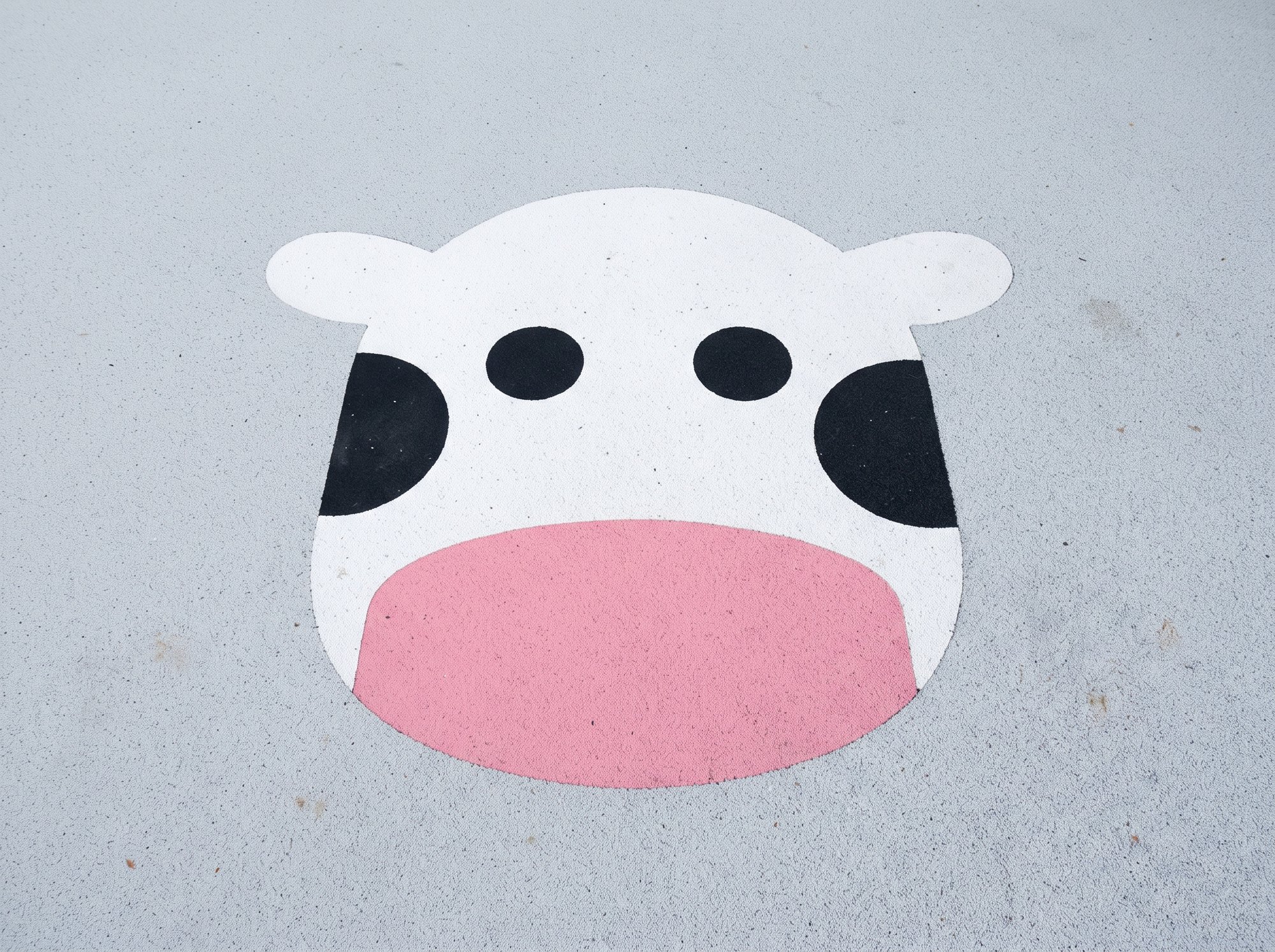 Figurine 2D EPDM vache au sol pour aire de jeux