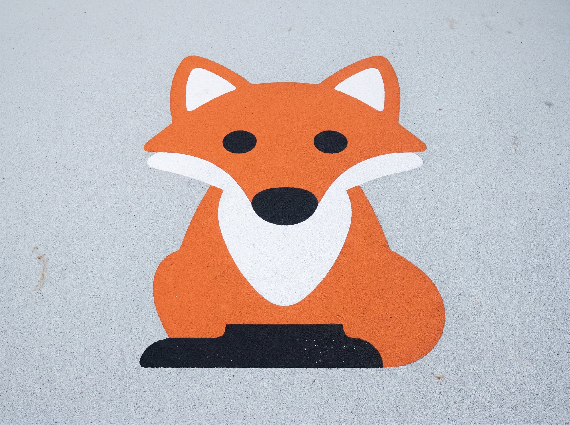 Figurine 2D EPDM renard au sol pour aire de jeux