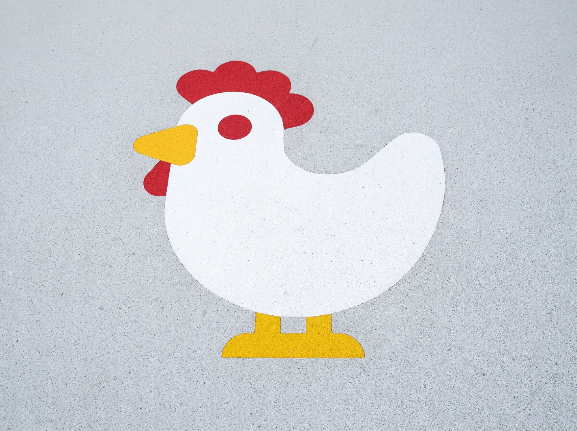 Figurine 2D EPDM poule au sol pour aire de jeux