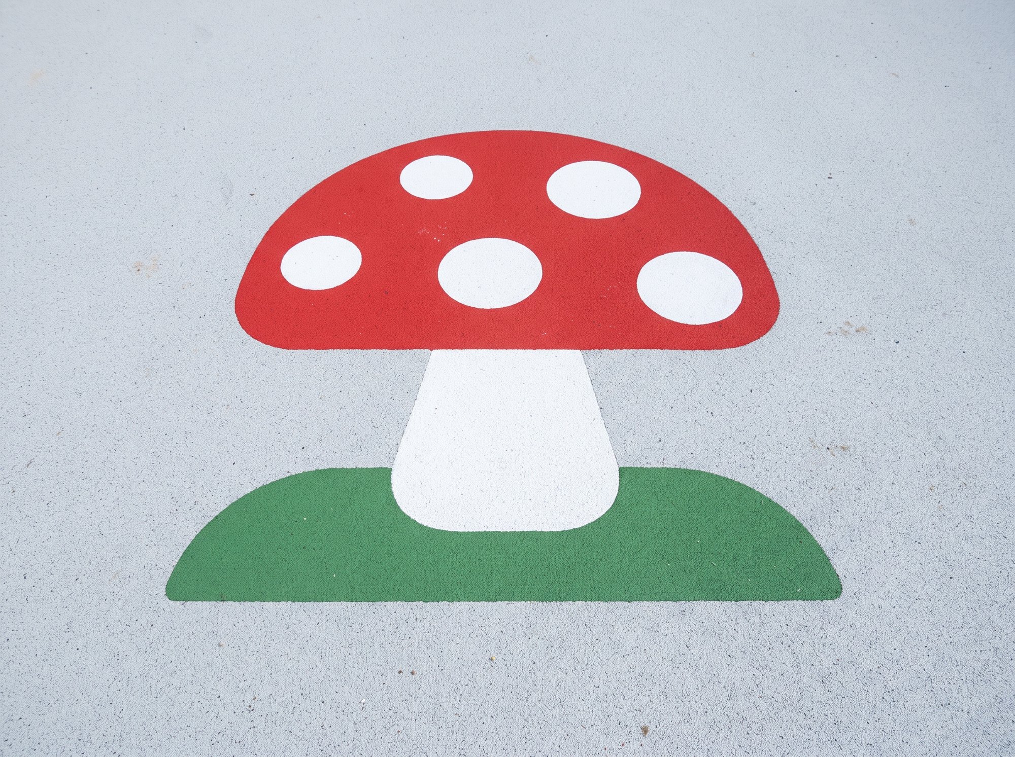 Figurine 2D EPDM champignon au sol pour aire de jeux