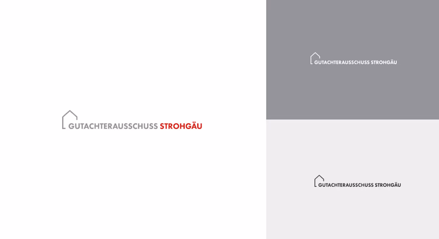 a logo sheet of a logo with a open house and german branding 