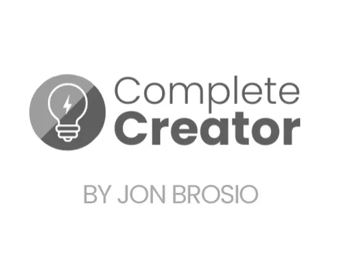 Logo with a lightbulb icon and the text 'Complete Creator by Jon Brosio'.